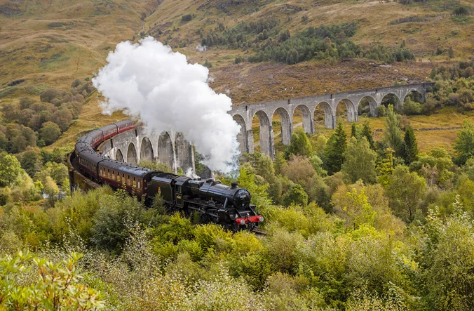 Jacobite Steam Train on Glenfinnan Viaduct