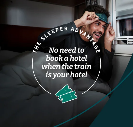 The sleeper advantage. No need to book a hotel when the train is your hotel.
