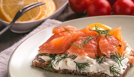 Open Smoked Salmon sandwich