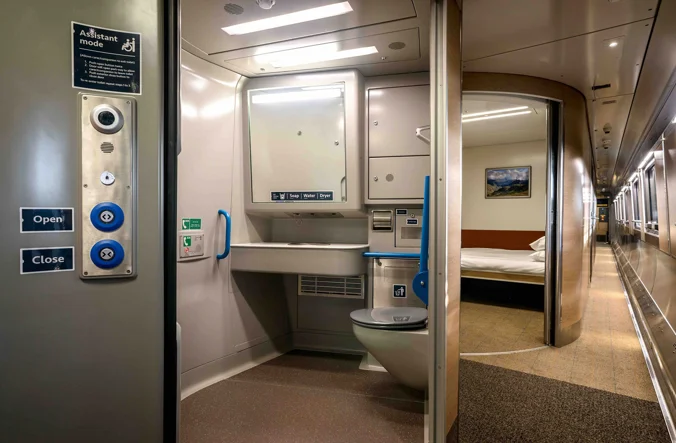 Looking down corridor in PRM coach