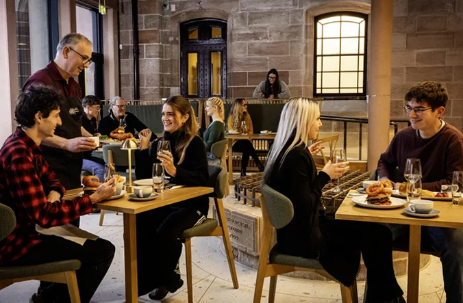 A busy interior of Inverness Castle Cafe.