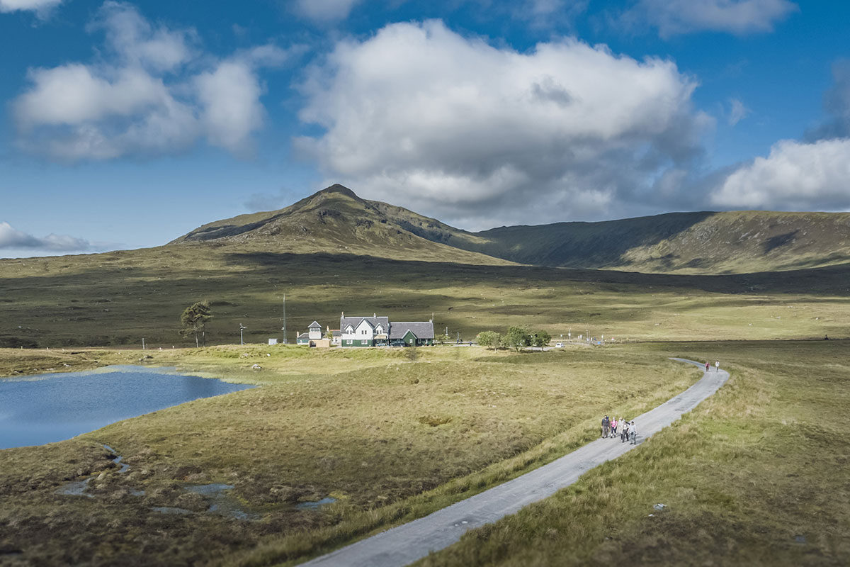 Corrour with hills in background