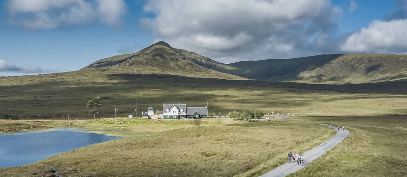 Corrour with hills in background