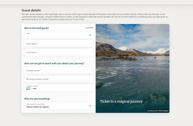 Screenshot of Guest Details page