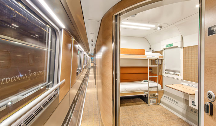 Looking down corridor in PRM coach on Caledonian Sleeper