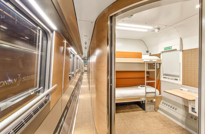 Looking down corridor in PRM coach on Caledonian Sleeper