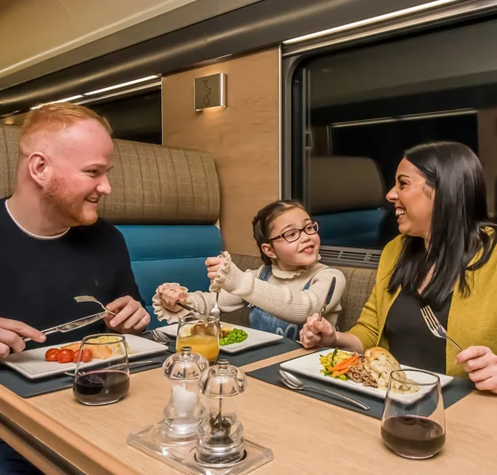 Family in Club Car