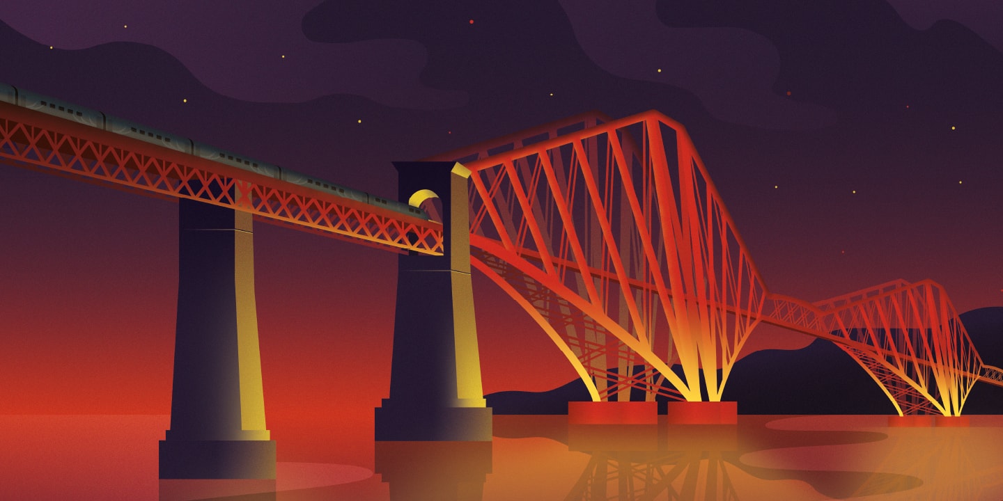 Caledonian Sleeper Poster | Journey of a night time Firth of Forth