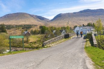 Picture of walkers crossing Bridge of Orchy