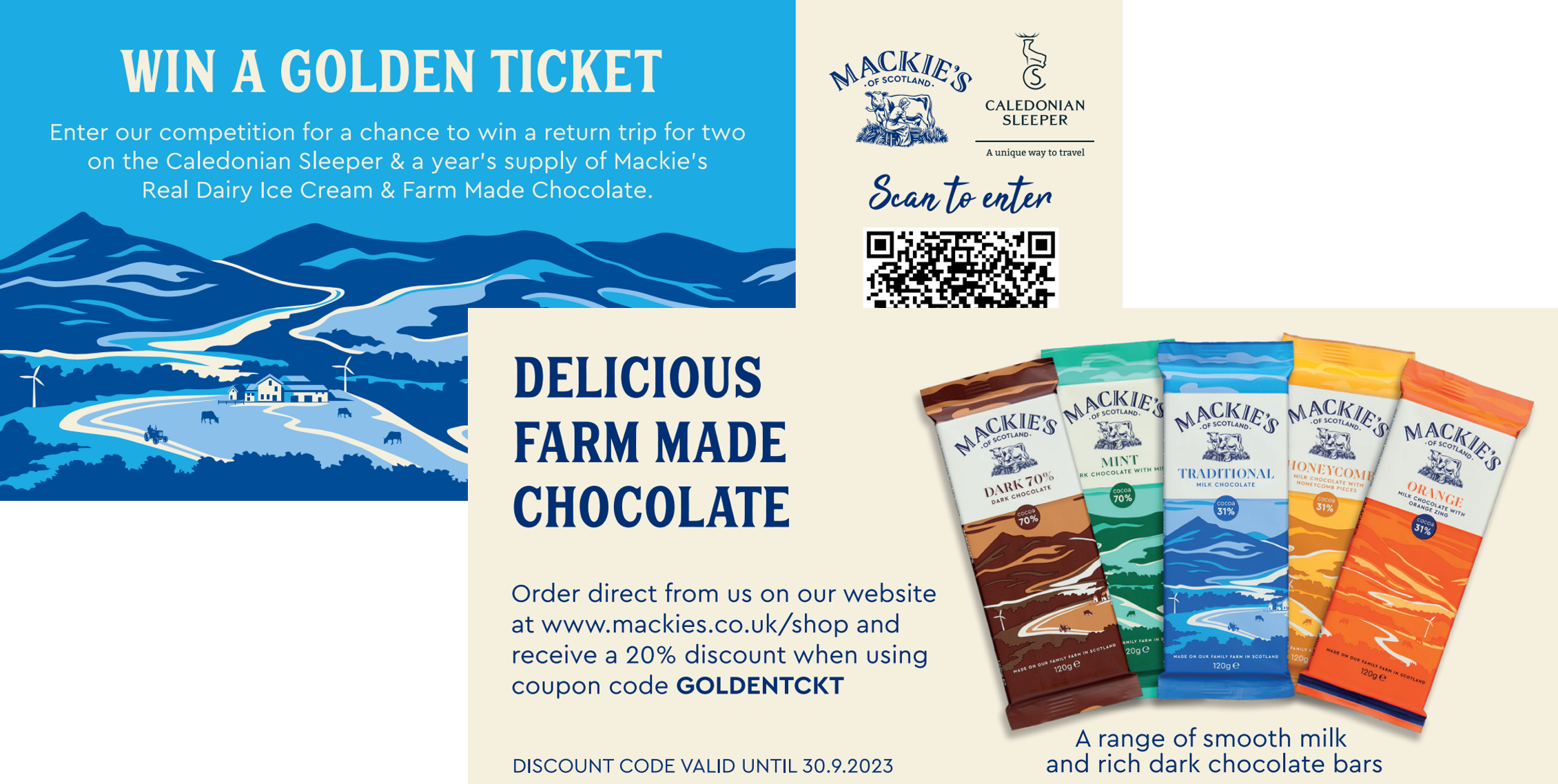 Caledonian Sleeper and Mackie's golden tickets