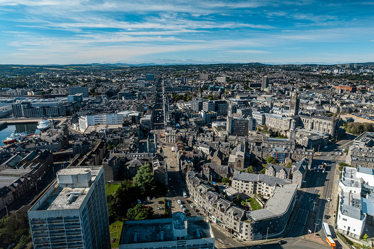 Aerial view of Aberdeen